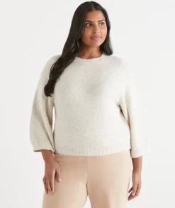 Sussan Tops|Knitwear>3/4 Sleeve Knit Top
