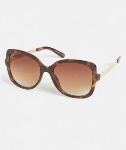 Sussan Sunglasses>Alessandria Dark Tort Oversized Sunglasses