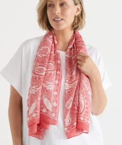 Sussan Scarves>Bandana Print Scarf - Pink