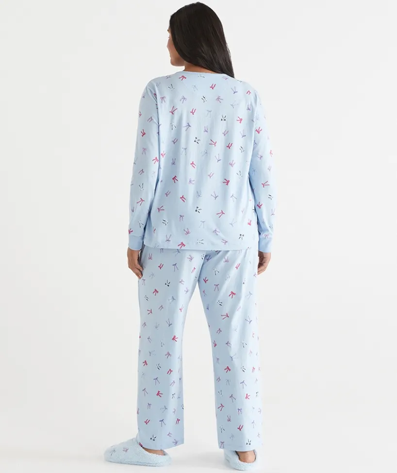 Sussan Pyjama Sets>Bow Print Novelty Pyjama Set