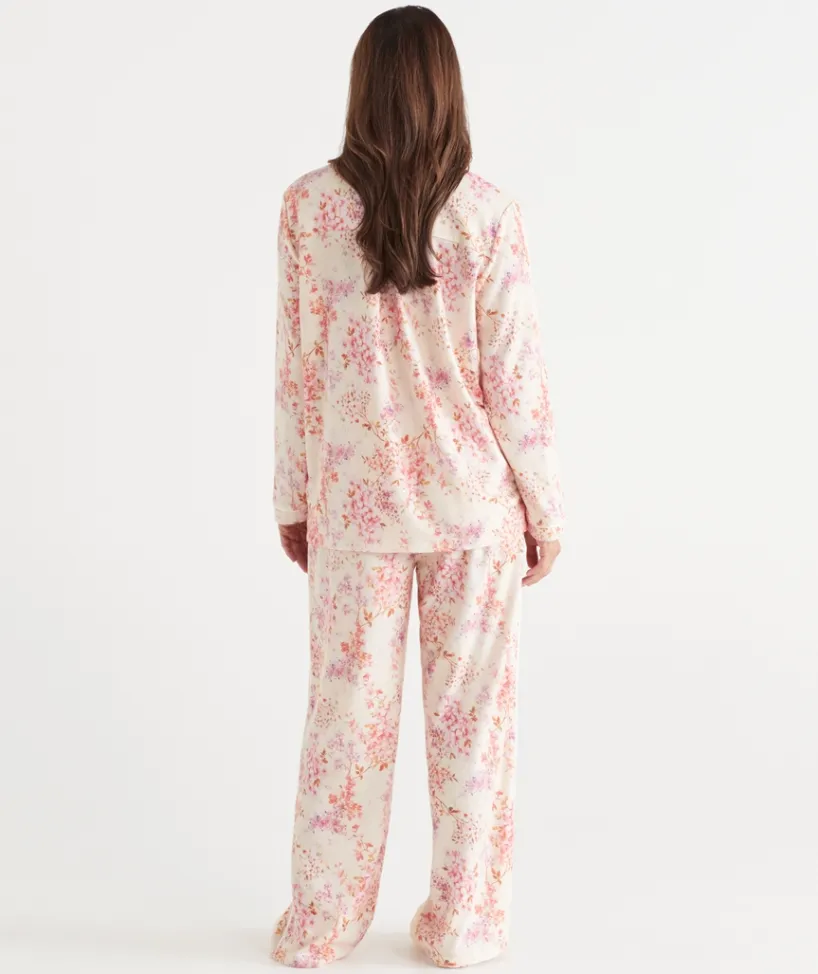 Sussan Pyjama Sets>Brushed Blossom Floral Print Pyjama Set