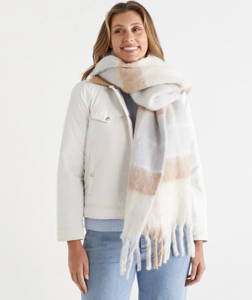 Sussan Knit Accessories|Scarves>Brushed Check Scarf -
