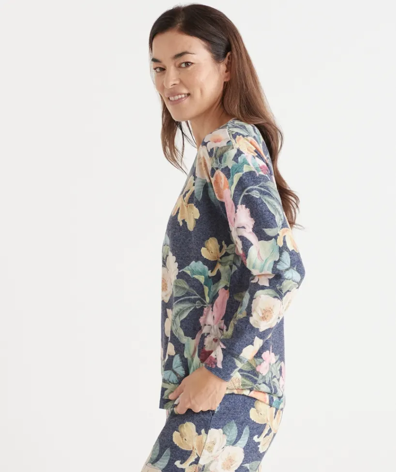 Women Sussan Women's Pyjama Tops>Brushed Fruity Floral Pyjama Top