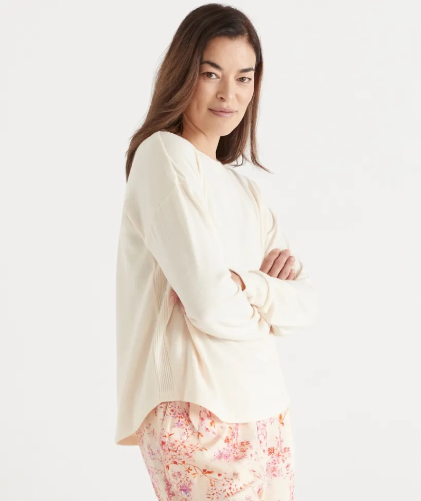 Women Sussan Women's Pyjama Tops>Brushed Long Sleeve Pyjama Top -