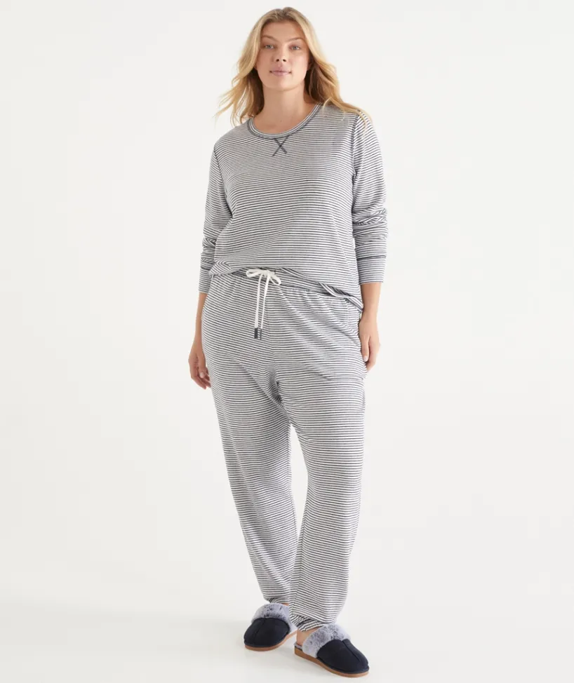 Sussan Pyjama Bottoms|Everyday Icons>Brushed Stripe Tapered Pyjama Pant -