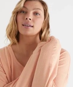 Women Sussan Women's Pyjama Tops>Brushed V Neck Long Sleeve Pyjama Top