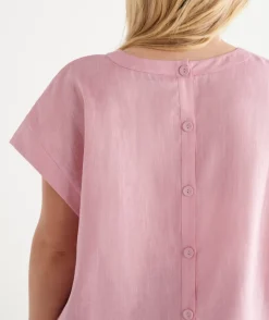 Sussan Tops|Shirts & Blouses>Button Back Short Sleeve Tee