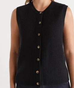 Sussan Tops|Knitwear>Button Up Knit Vest