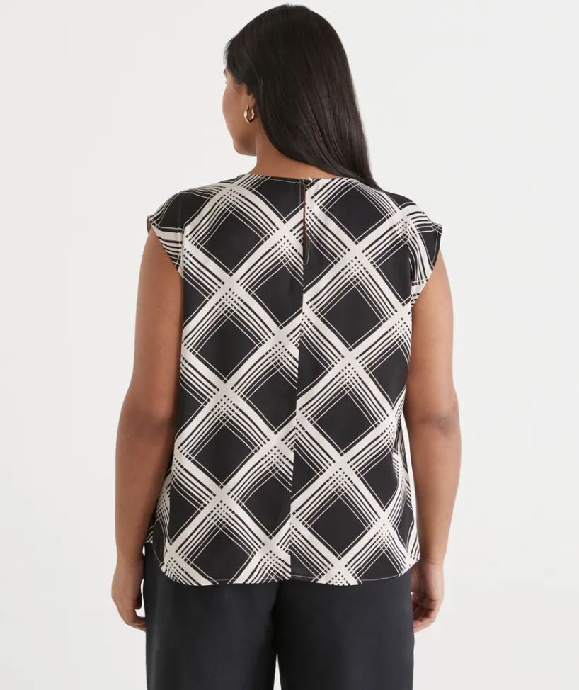 Sussan Tops|Matching Sets>Check Print Sleeveless Top