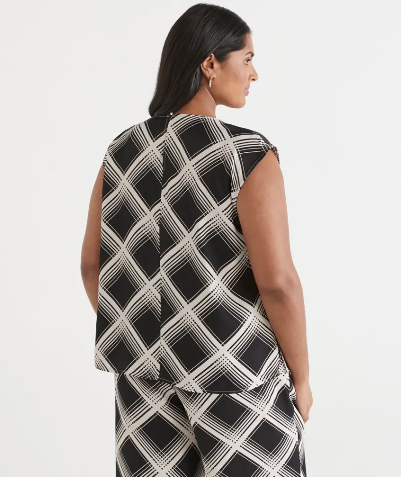Sussan Tops|Matching Sets>Check Print Sleeveless Top