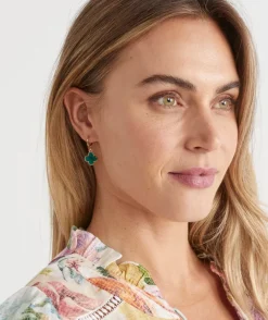Sussan Jewellery>Clover Drop Huggie Earring - /Gold