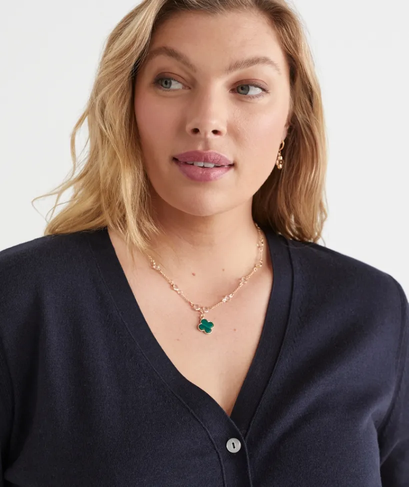 Sussan Jewellery>Clover Pendant Necklace - Gold/