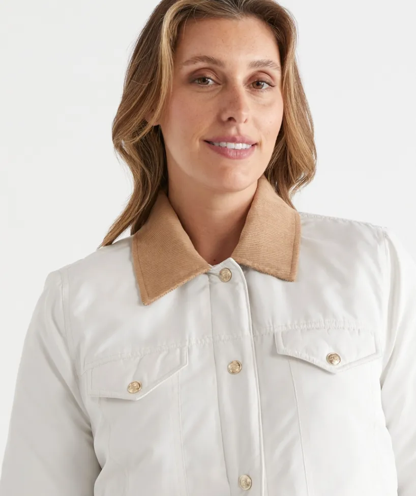 Sussan Jackets & Coats|Jackets>Contrast Collar Puffer Jacket