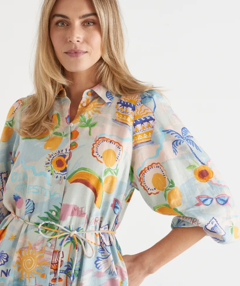Sussan Dresses|Matching Sets>Costa Del Sol Midi Shirt Dress