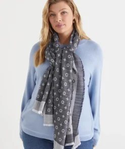 Sussan Scarves>Denim Jacquard Scarf
