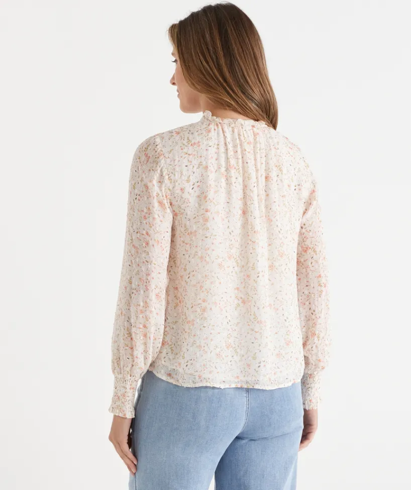 Sussan Tops|Shirts & Blouses>Ditsy Floral Lace Detail Blouse