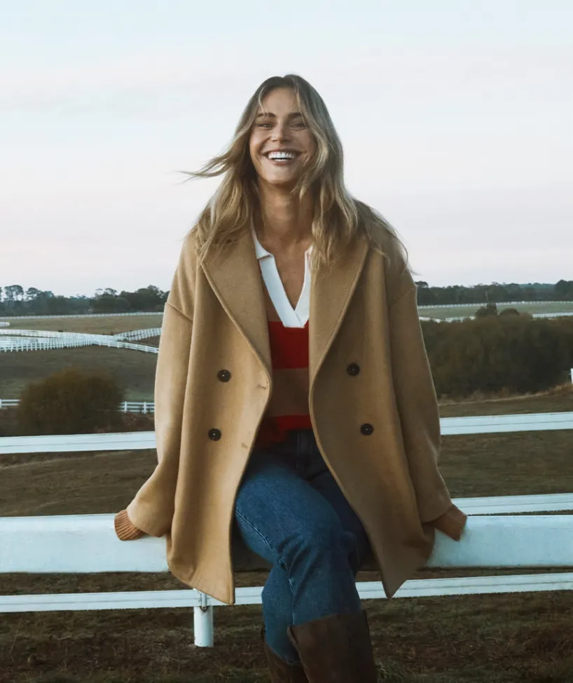 Sussan Jackets & Coats|Coats>Double Breasted Mid Length Coat