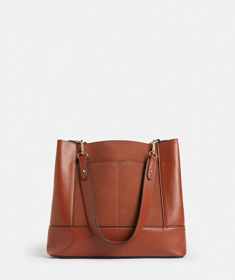 Sussan Bags>Faux Suede Contrast Bucket Bag