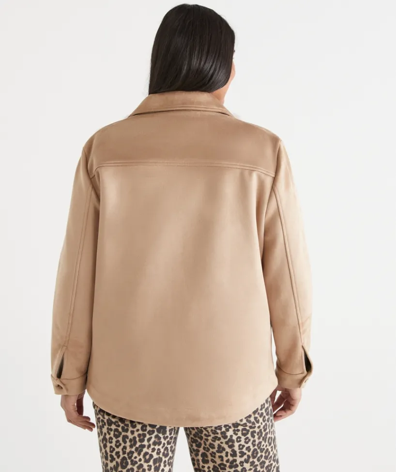 Sussan Jackets & Coats|Jackets>Faux Suede Longline Jacket