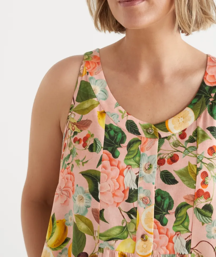 Sussan Nighties>Floral Botanical Orchard Sleeveless Nightie