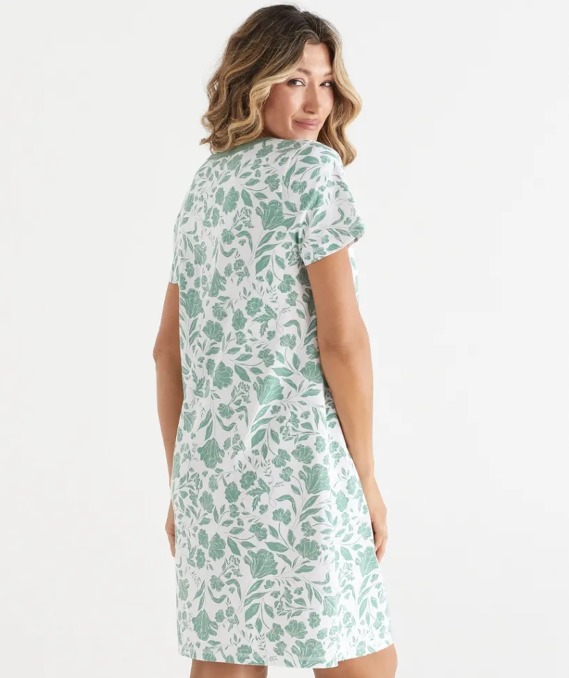 Sussan Nighties|Everyday Icons>Floral Pattern Short Sleeve Nightie