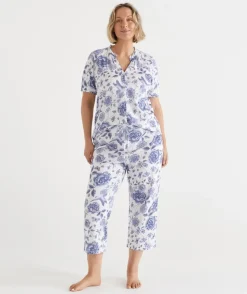 Sussan Pyjama Sets>Floral Toile 3/4 Pyjama Set