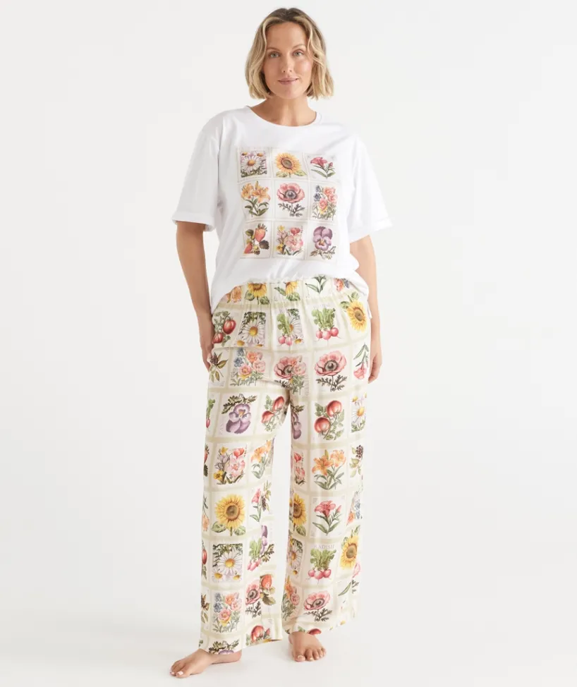 Sussan Pyjama Bottoms>Garden Stamp Print Pyjama Pant