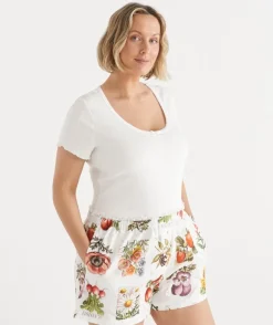 Sussan Pyjama Bottoms>Garden Stamp Print Pyjama Boxer Short