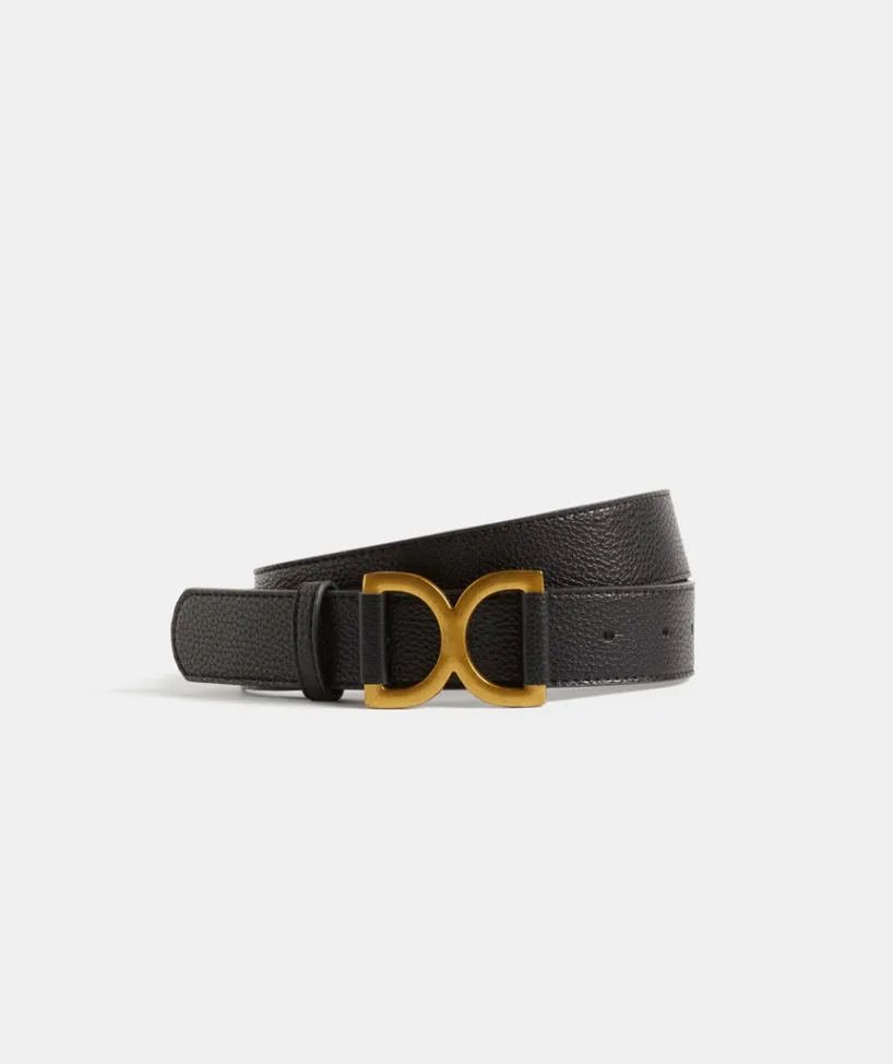 Sussan Belts>Gold Detail Buckle Leather Belt