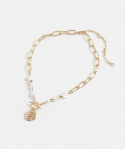 Sussan Jewellery>Pearl Chain Fob Necklace