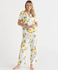 Sussan Pyjama Sets>Lemon Print Short Sleeve Novelty Pyjama Set