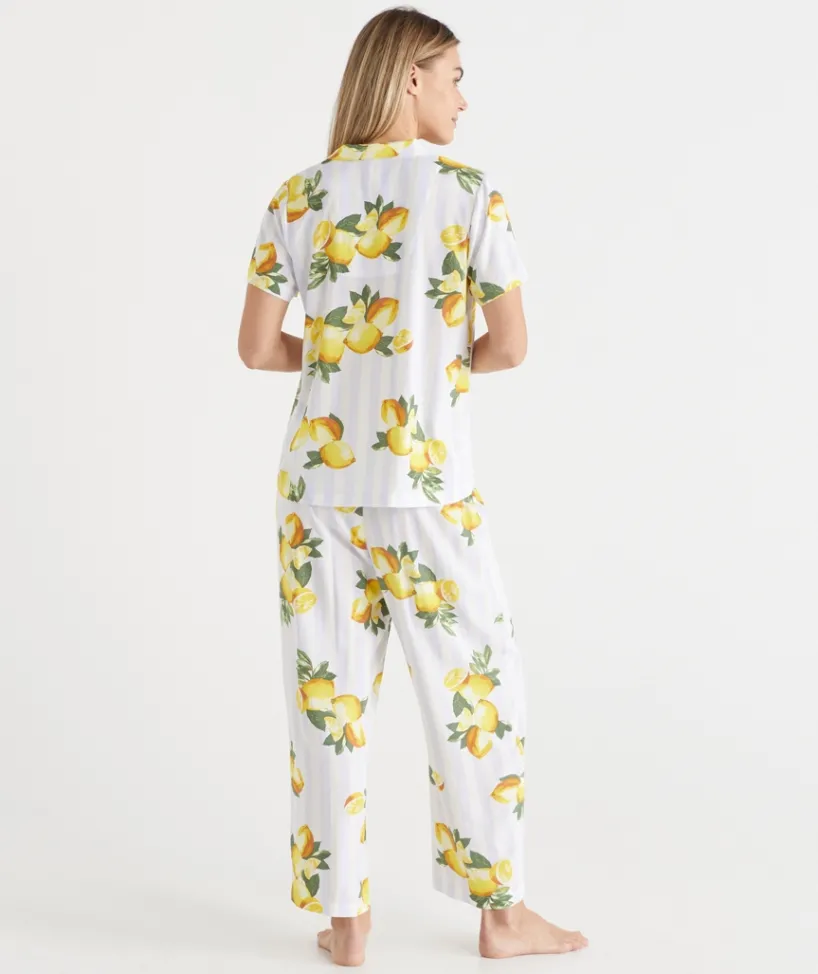 Sussan Pyjama Sets>Lemon Print Short Sleeve Novelty Pyjama Set