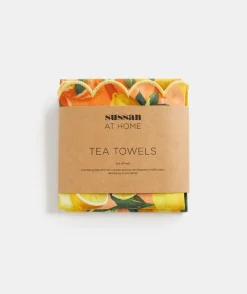 Sussan Gift & Wellbeing>Lemon Print Tea Towel Set -