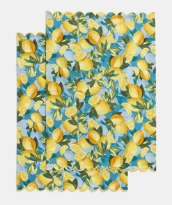 Sussan Gift & Wellbeing>Lemon Print Tea Towel Set -