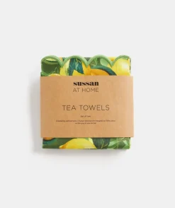 Sussan Gift & Wellbeing>Lemon Print Tea Towel Set -