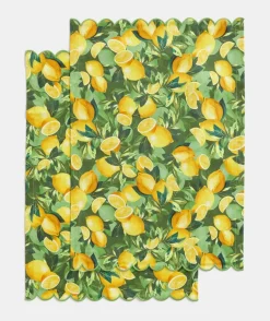 Sussan Gift & Wellbeing>Lemon Print Tea Towel Set -