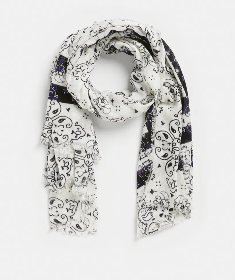 Sussan Knit Accessories|Scarves>Linear Paisley Print Scarf