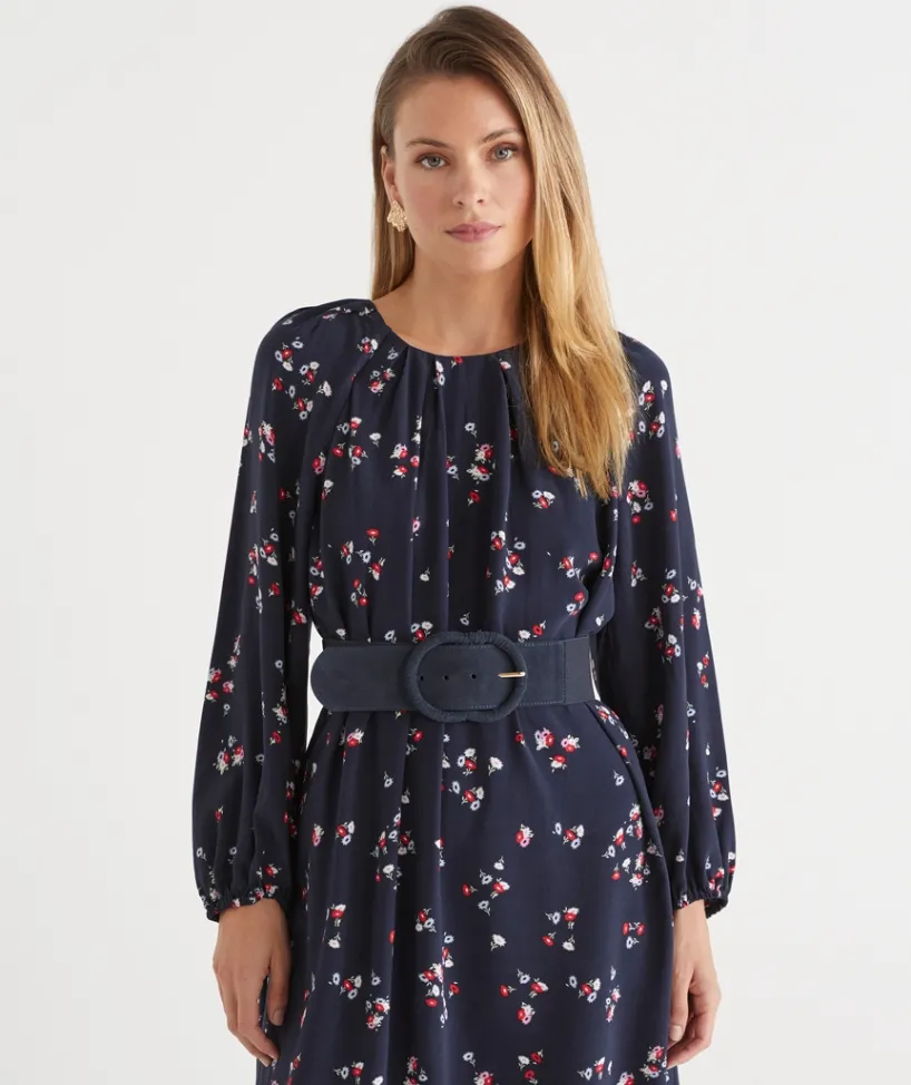 Sussan Dresses>Long Sleeve Floral Shift Dress
