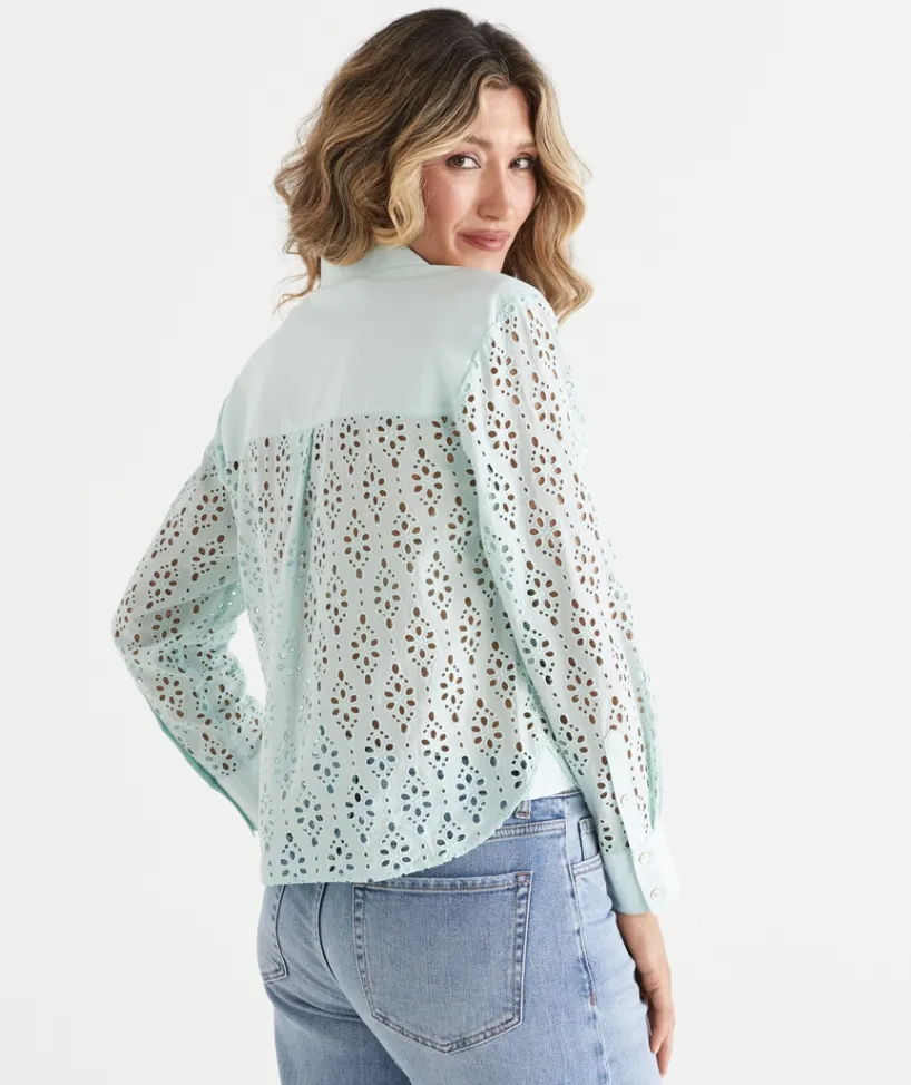 Sussan Tops|Shirts & Blouses>Long Sleeve Lace Shirt