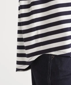 Sussan Tops>Long Sleeve Stripe Pleat Back Top -