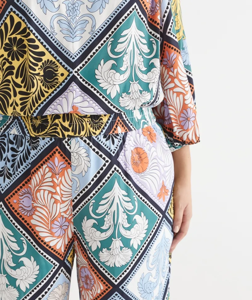 Sussan Pants|Matching Sets>Mosaic Print Wide Leg Pant