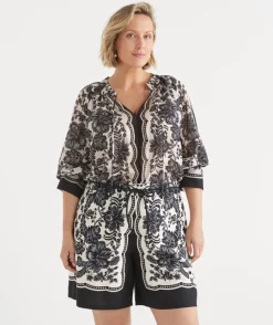 Sussan Matching Sets|Shorts>Noir Bloom Short