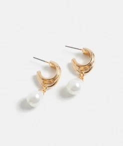 Sussan Jewellery>Pearl Drop Hoop Earring