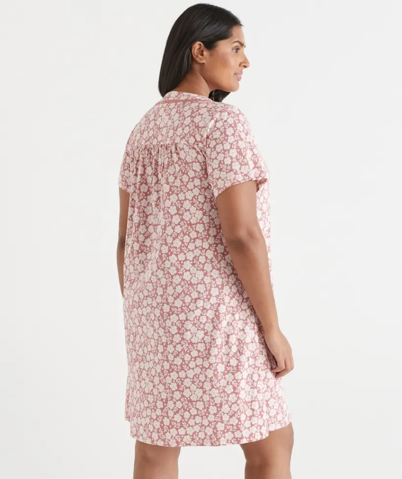 Sussan Nighties>Petal Print Short Sleeve Nightie