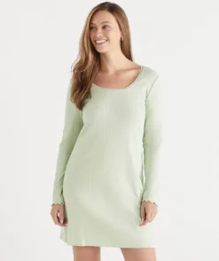 Sussan Denim|Nighties>Pointelle Long Sleeve Nightie