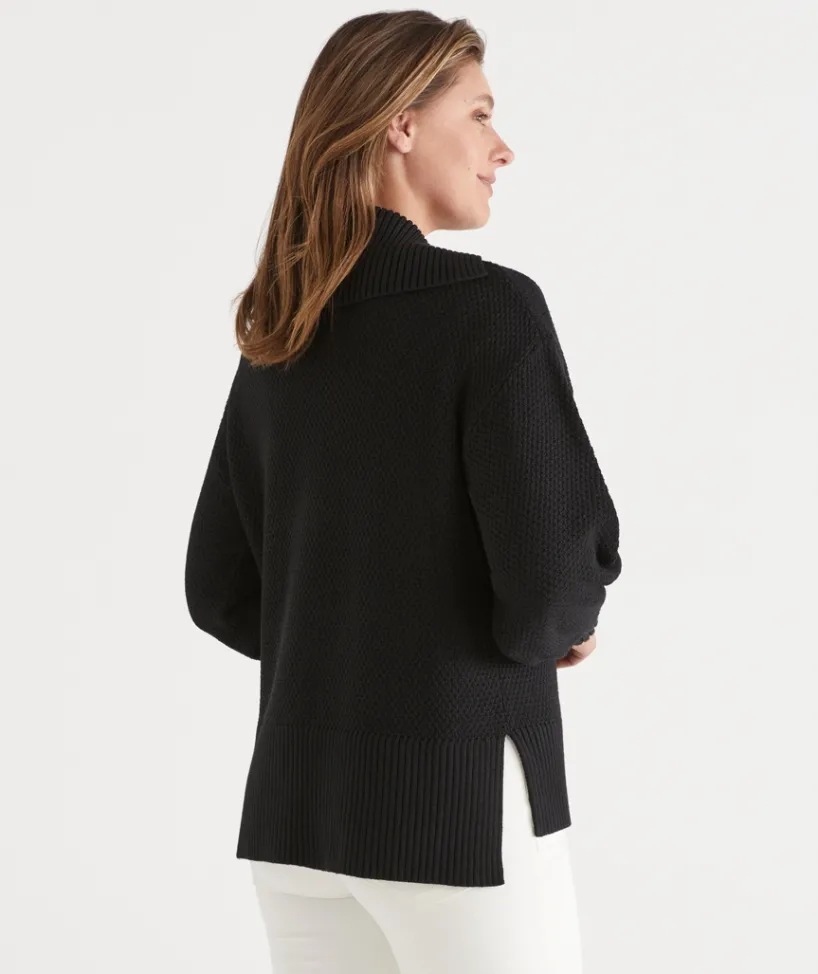 Sussan Tops|Loungewear>Quarter Zip Longline Jumper -
