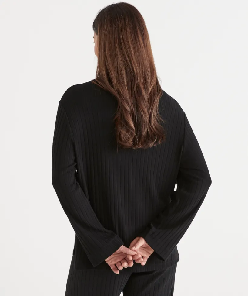 Sussan Loungewear|Tops>Rib Step Hem Top
