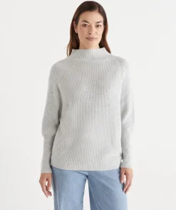 Sussan Tops|Knitwear>Ribbed Batwing Jumper