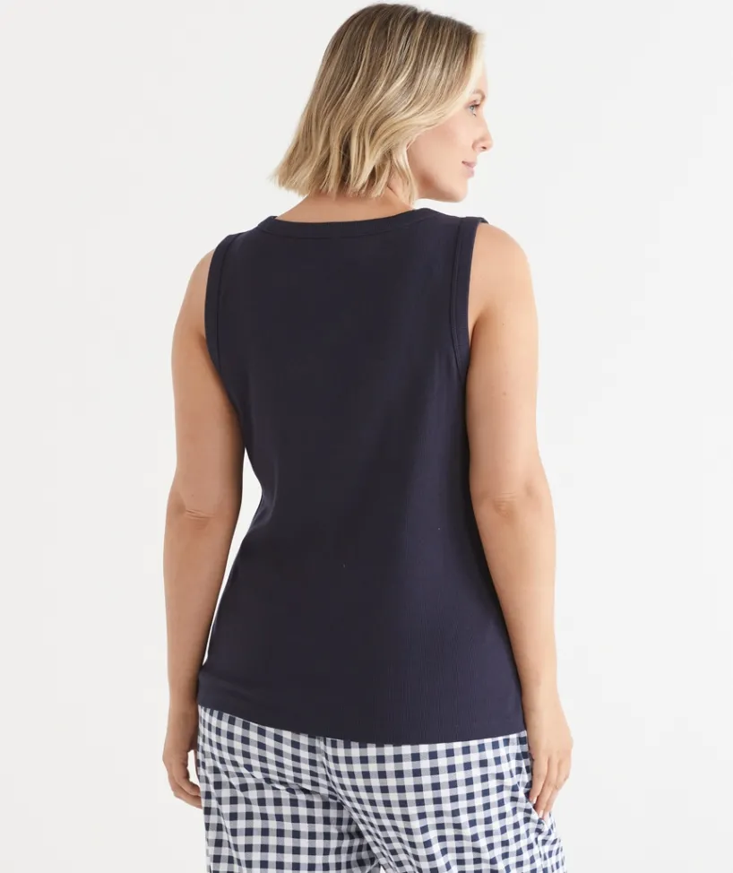 Women Sussan Women's Pyjama Tops>Scoop Shelf Bra Pyjama Tank