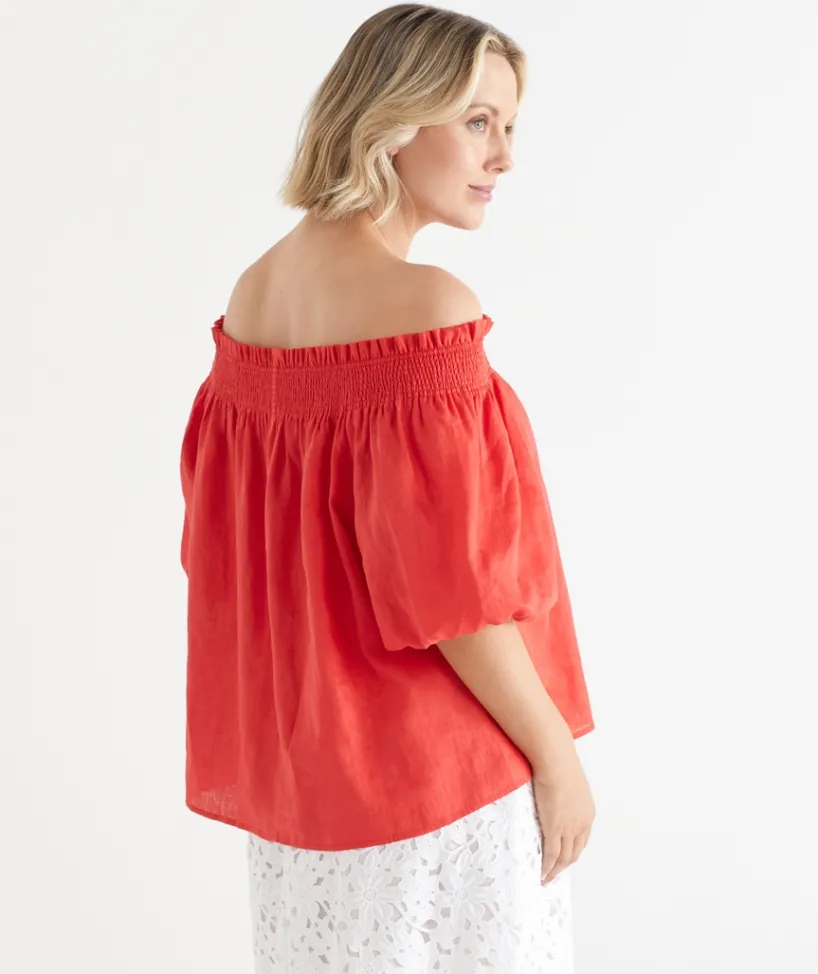 Sussan Tops>Short Sleeve Off The Shoulder Top